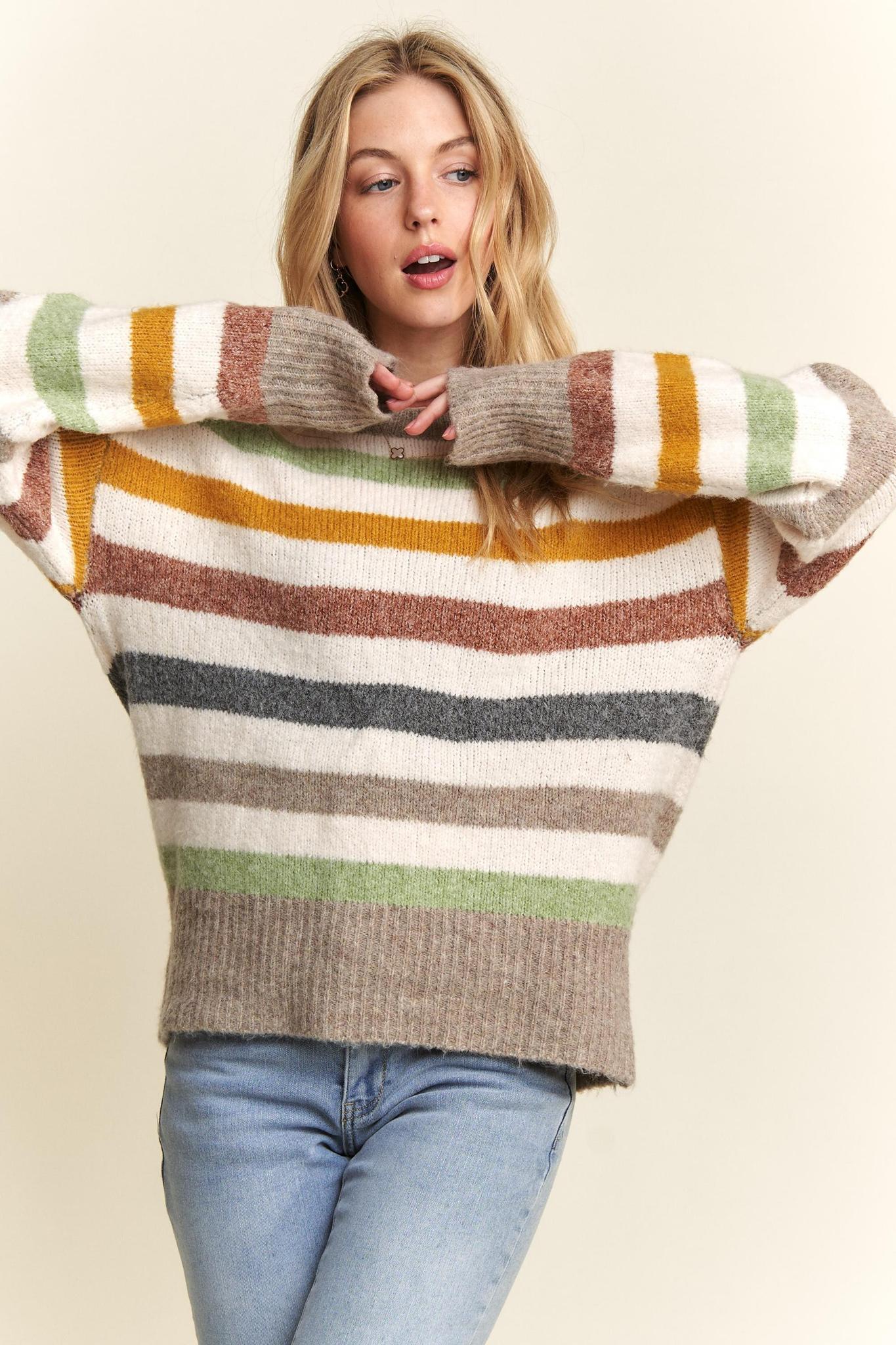 Multicolor Stripe Sweater Top