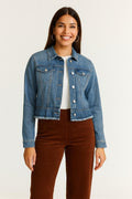 Peplum Hem Denim Jacket