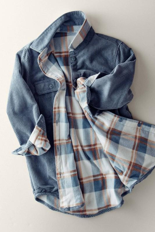 Reversible Corduroy Flannel Plaid Shacket – Western