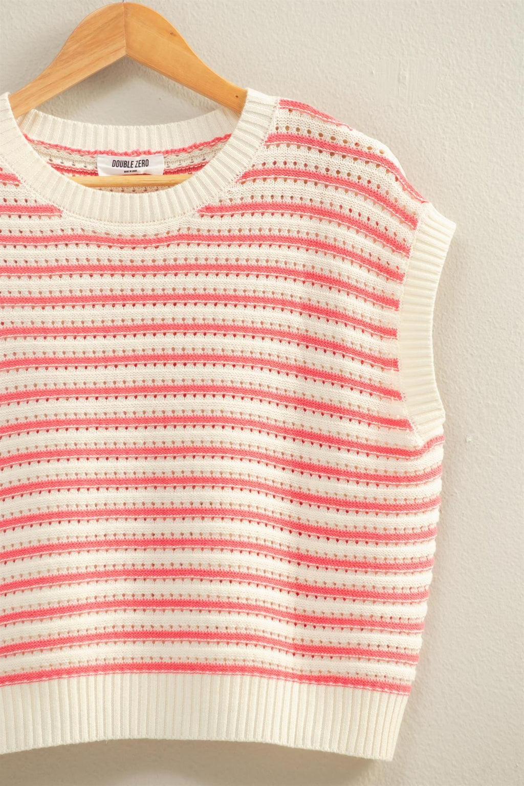 Striped Sleeveless Crew Neck Top