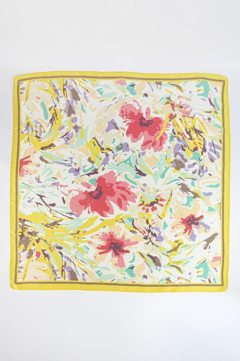 Painterly Abstract Floral Square Scarf