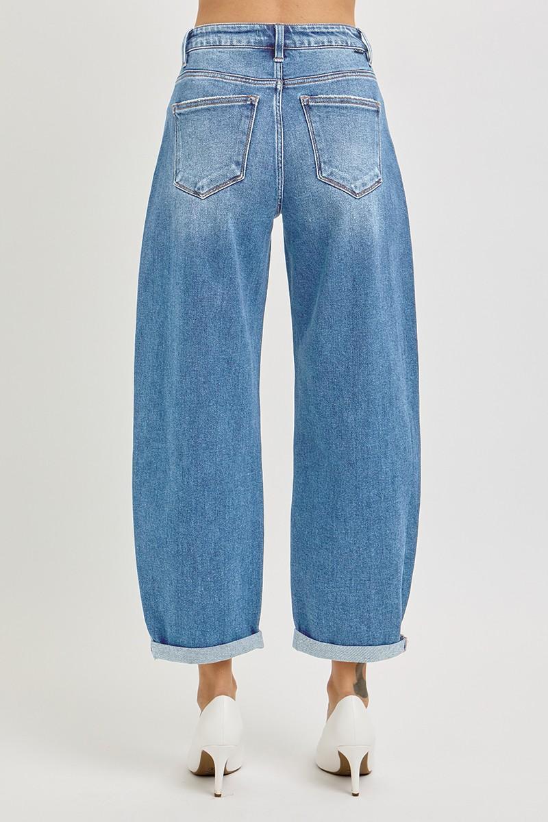 High Rise Crop Mild Barrel Jeans