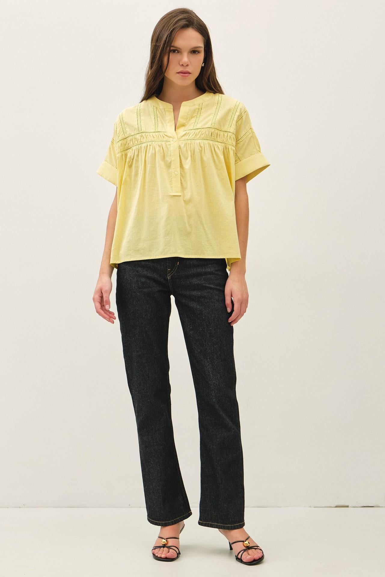 Eyelet Laced Oversize Dolman Sleeve Top