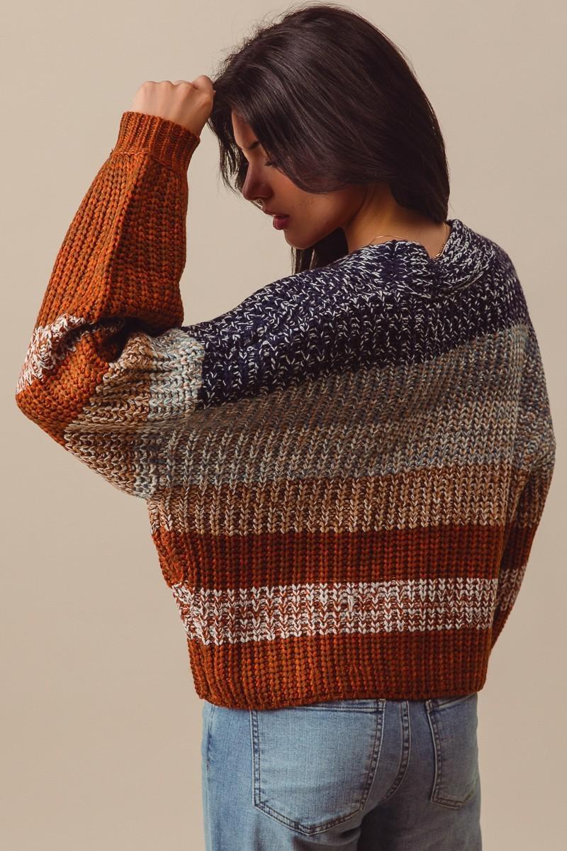 Multi Color Stripe Sweater Cardigan
