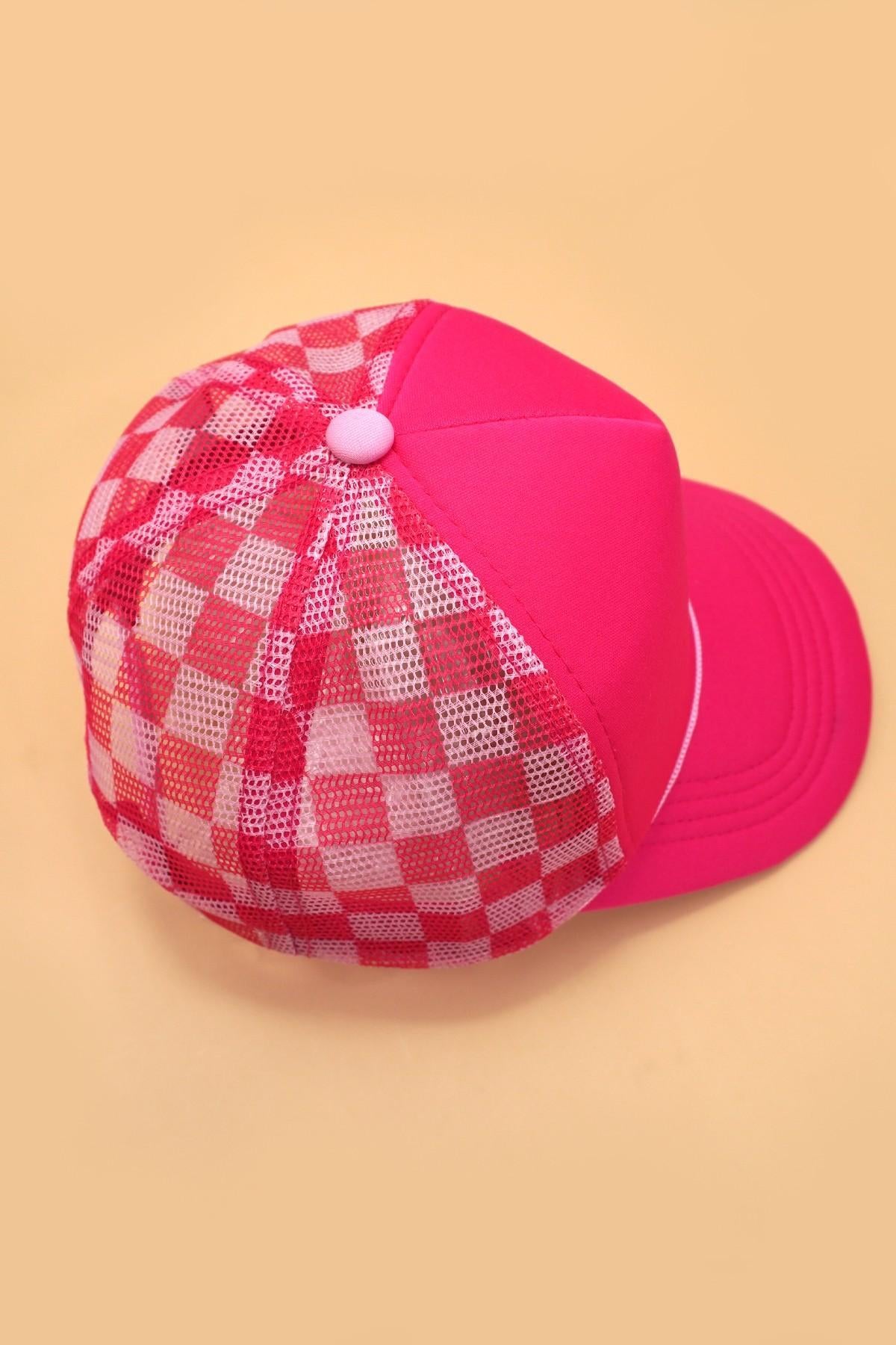 Trucker Hat Checker Foam Front Mesh Back Cap