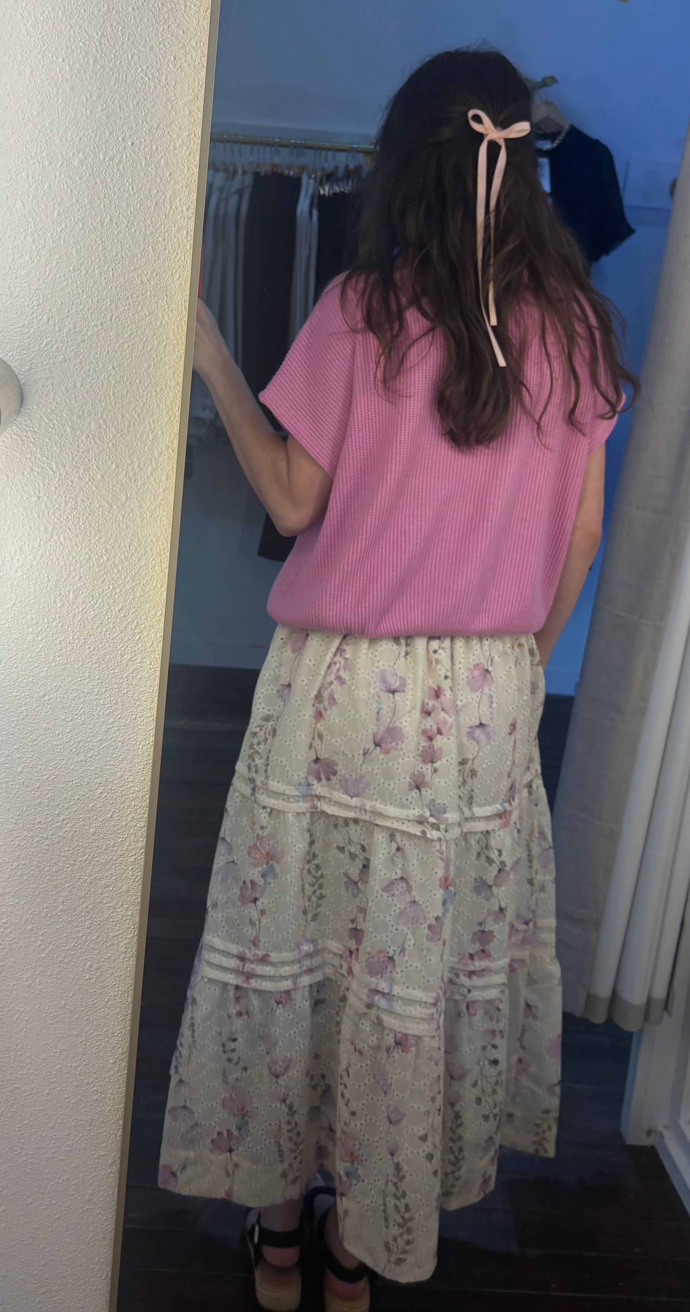 Floral Smocked Waist Skirt