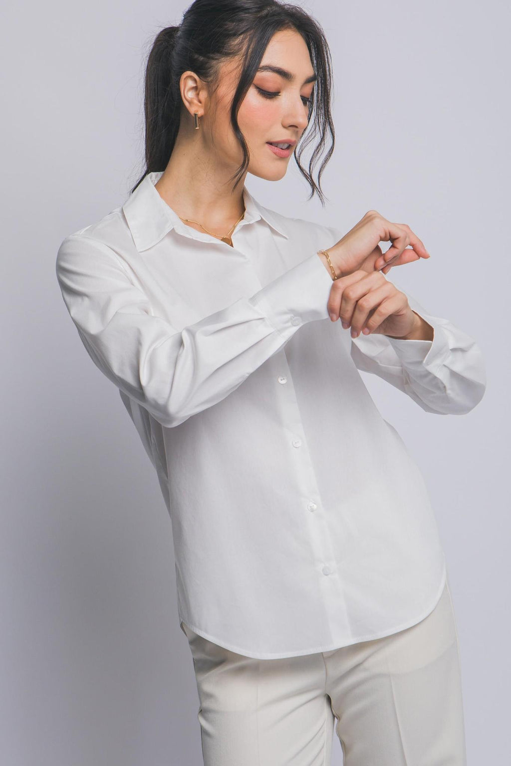 Classic Button-Up Poplin Shirt