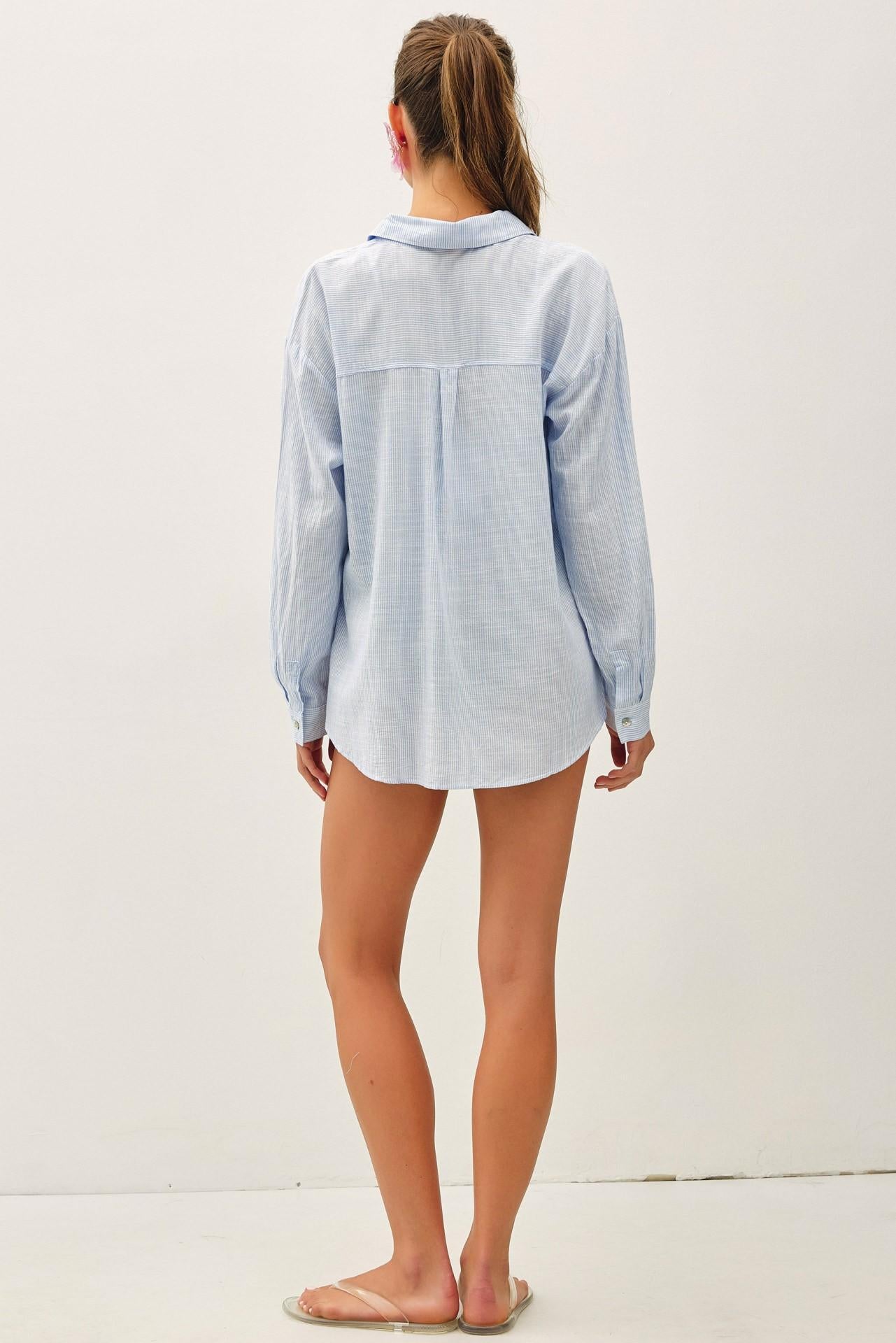 Pinstripe Button Down Shirt