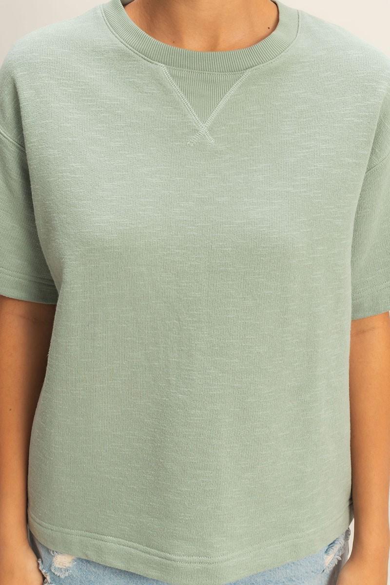 Crew Neck Short Sleeve Top