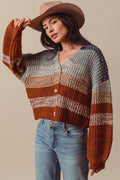 Multi Color Stripe Sweater Cardigan