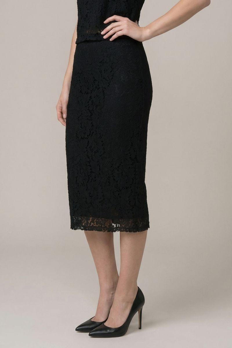 Lace Border Midi Skirt