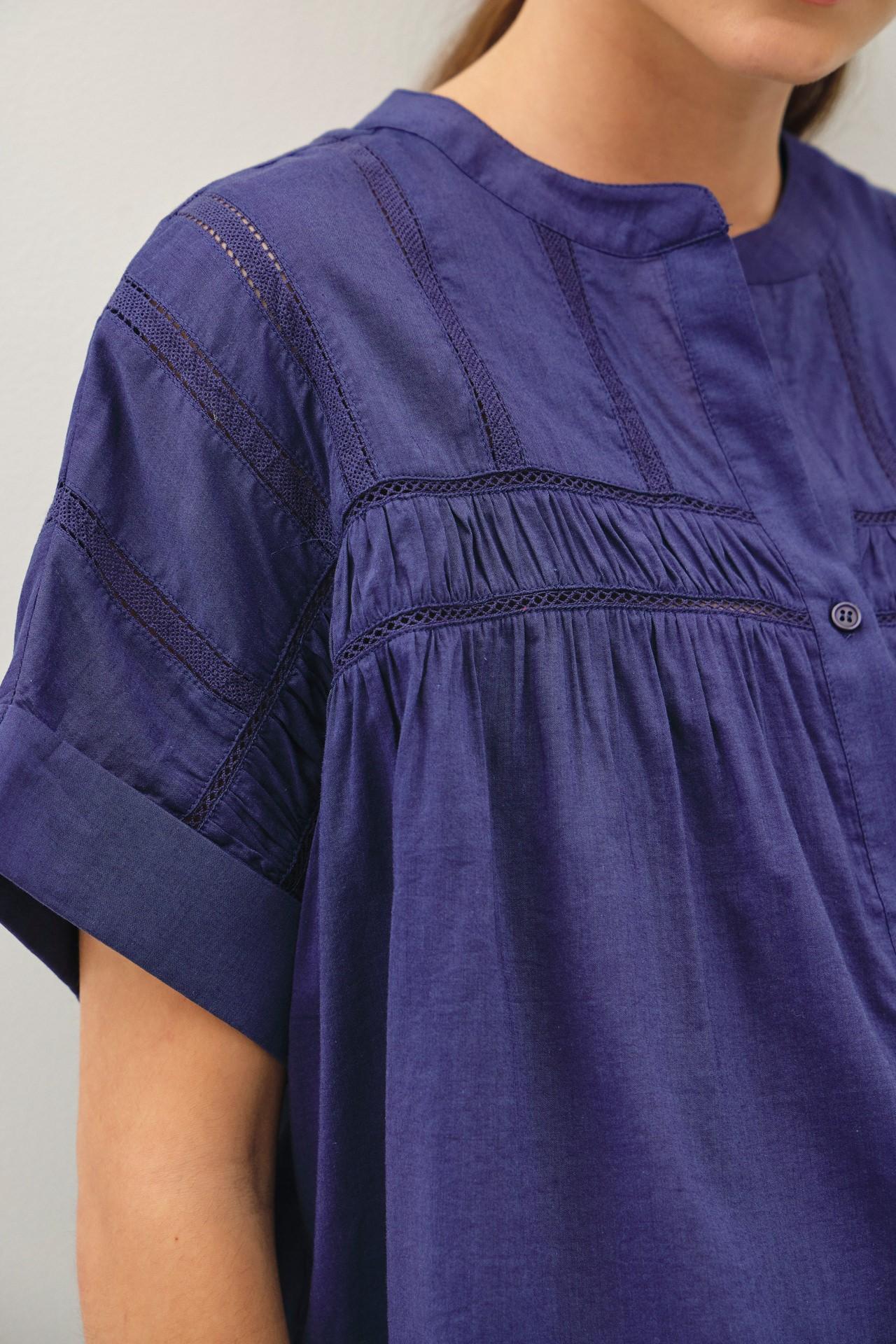 Eyelet Laced Oversize Dolman Sleeve Top