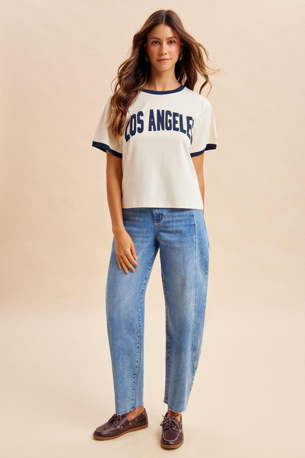 Comfy Tummy Control Stretch Barrel Leg Tapered Jeans