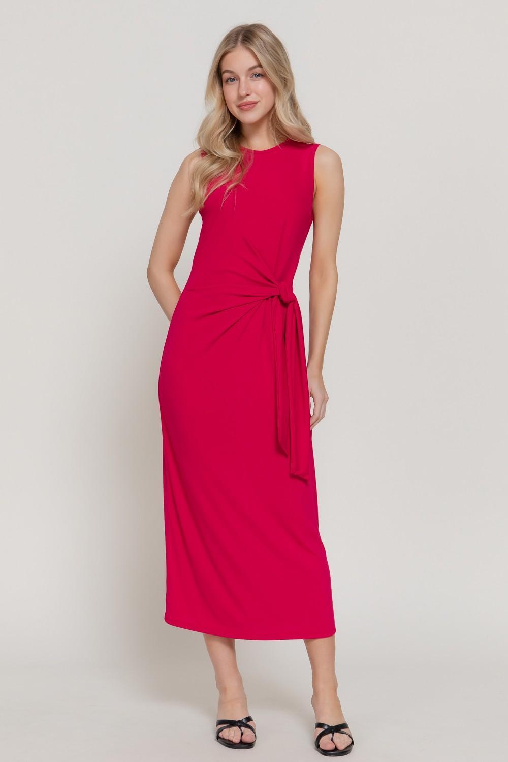 Sleeveless Waist Tie Midi Dress