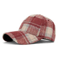Warm Faux Wool Blend Vintage Plaid Baseball Cap