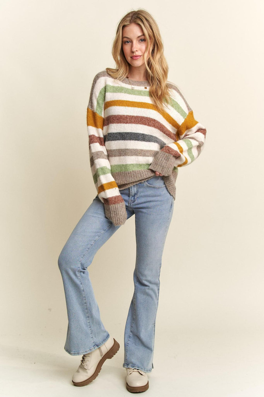 Multicolor Stripe Sweater Top