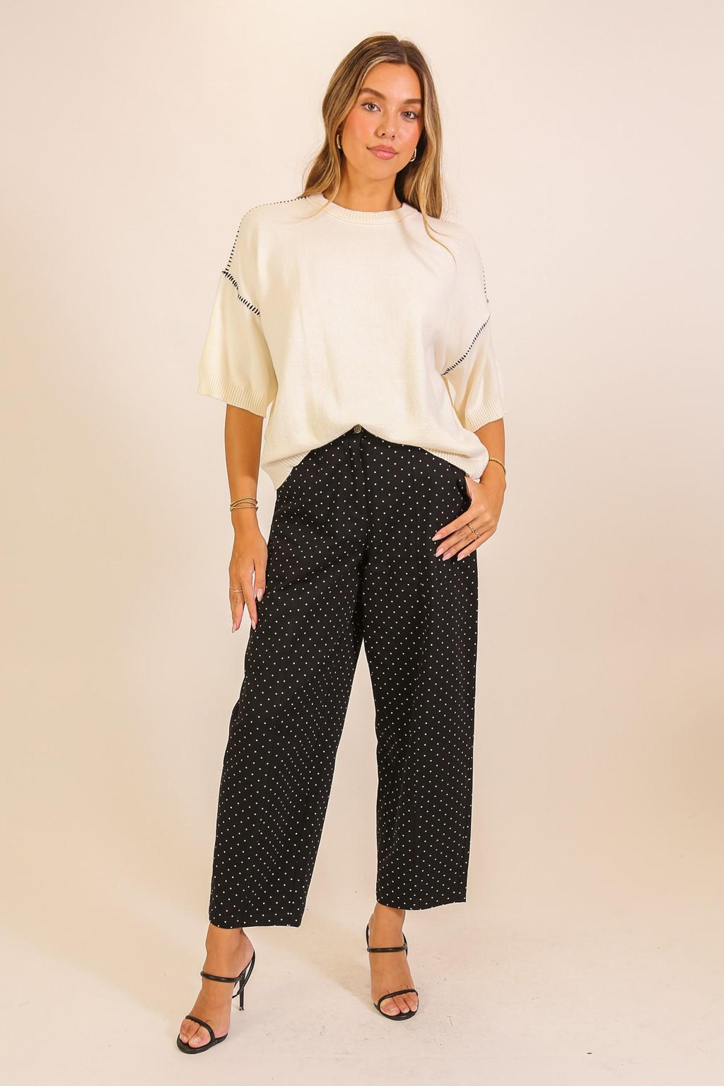 Relaxed Knit Short Sleeve Sweater