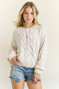 Multi Color Cable Knit Sweater