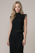 Lace Mock Neck Sleeveless Top