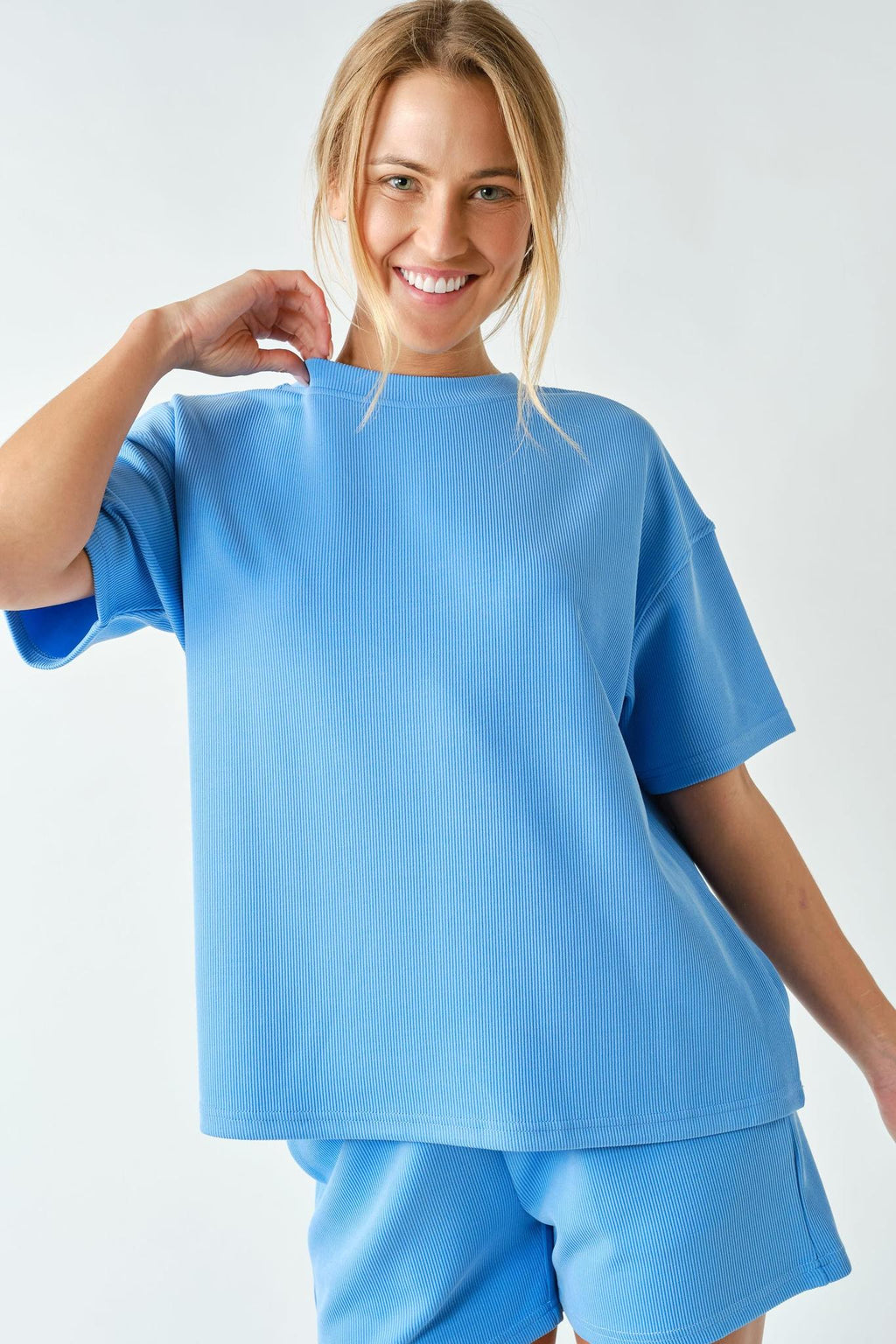 Luxe Sand Wash Rib Tee Set