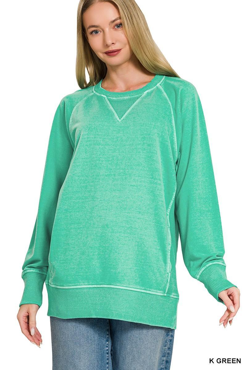 Pigment Dyed French Terry Pullover with Pockets