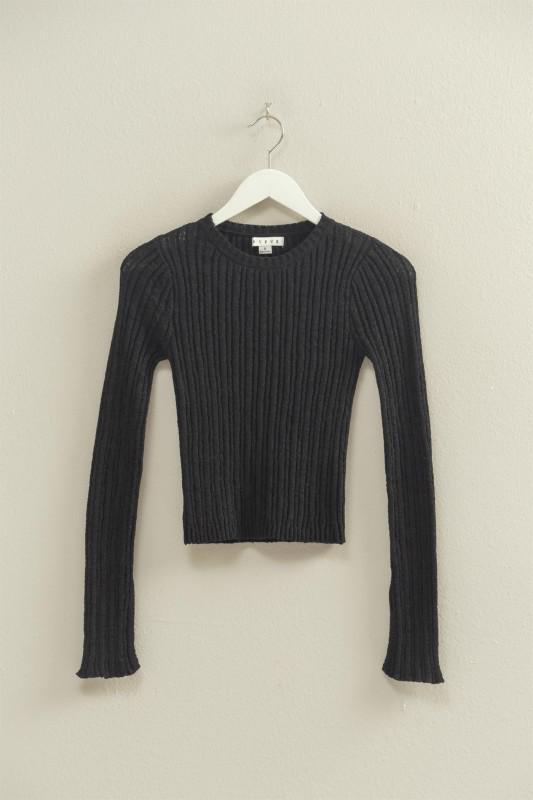 Versatile Ribbed Knit Sweater