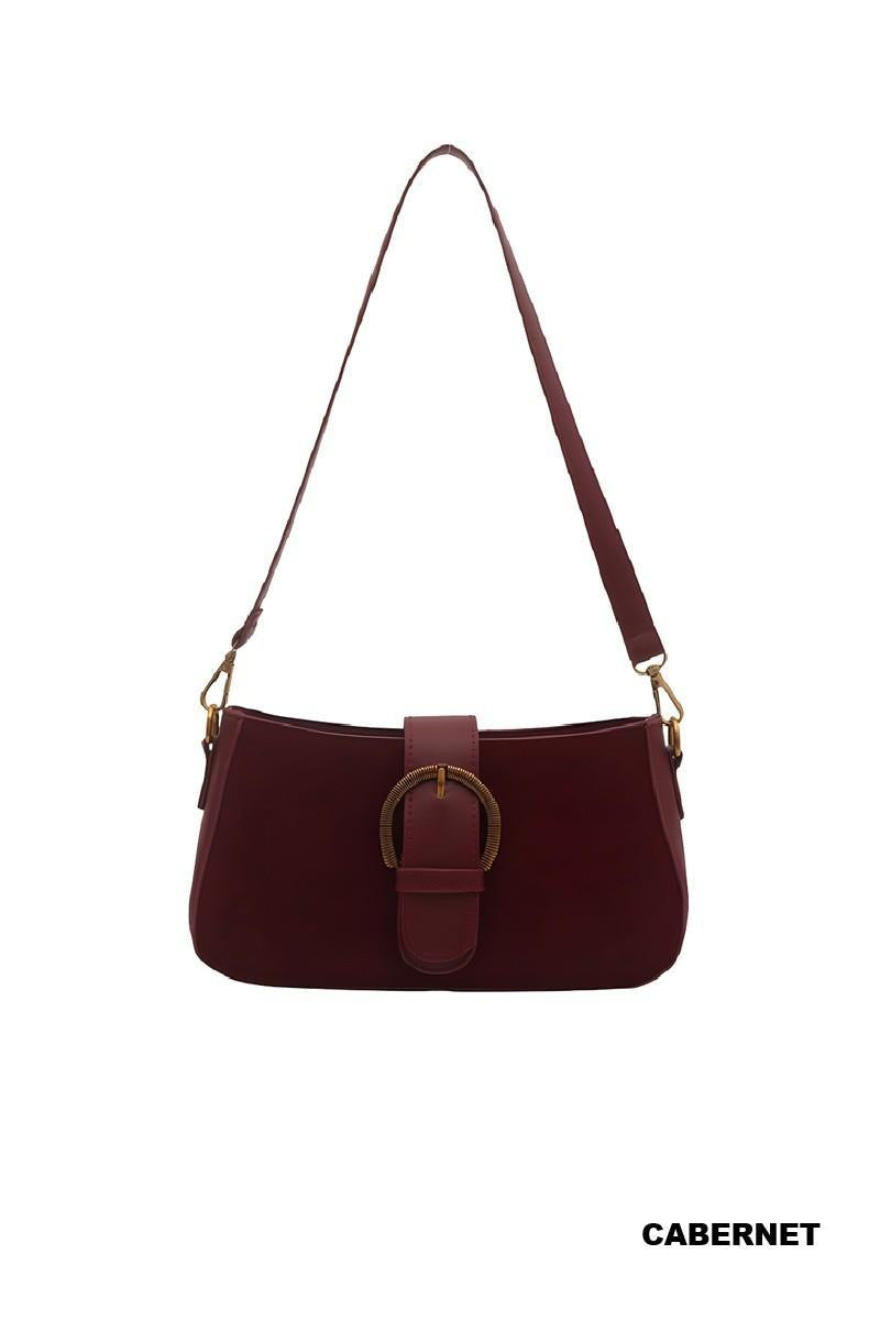 Elegant Suede Retro Buckle Bag
