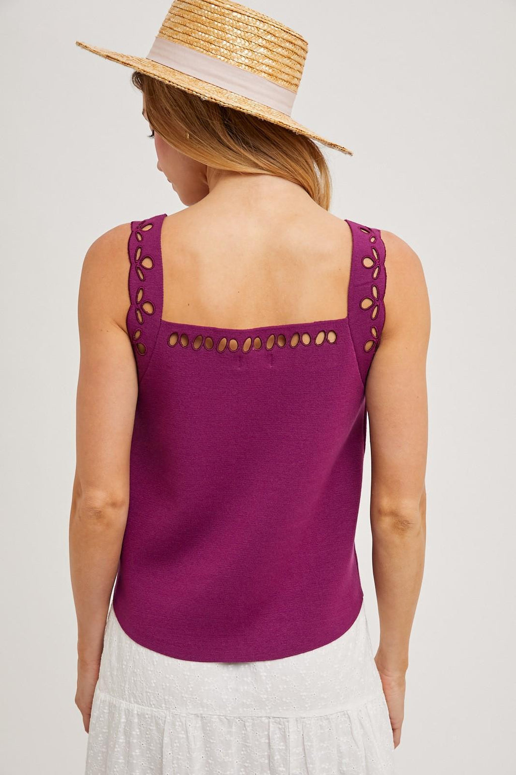 Openwork Embroidery Knit Top
