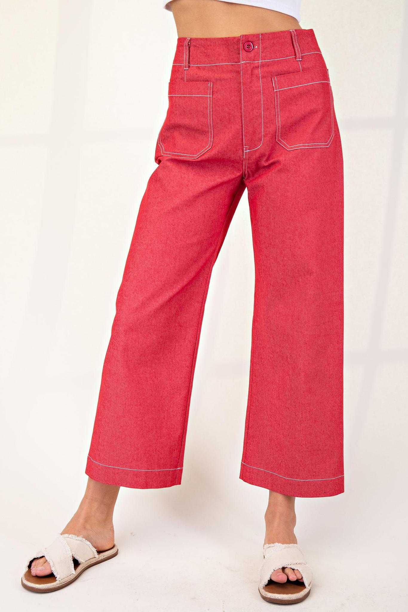 Cropped Wide Leg Pants