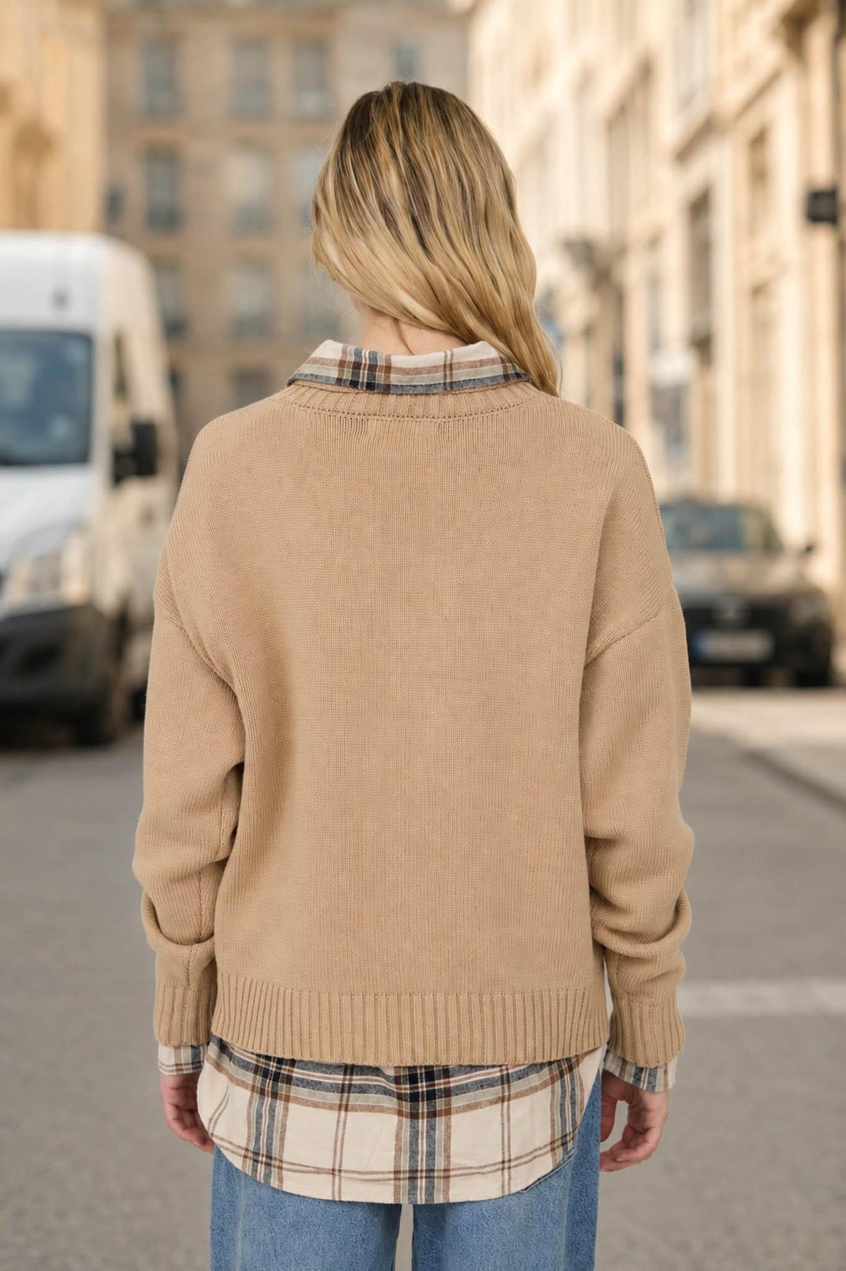 Teddy Bear Crew Neck Intarsia Knit Sweater