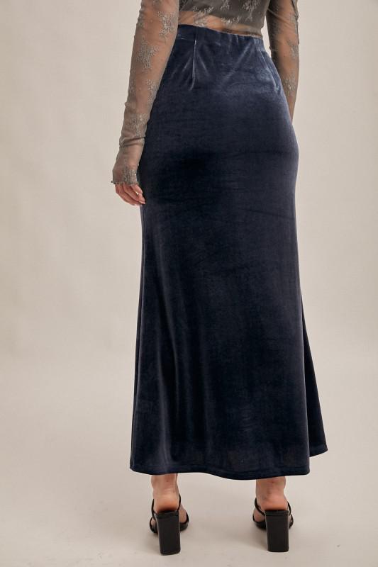 Velvet Pull On Maxi Skirt