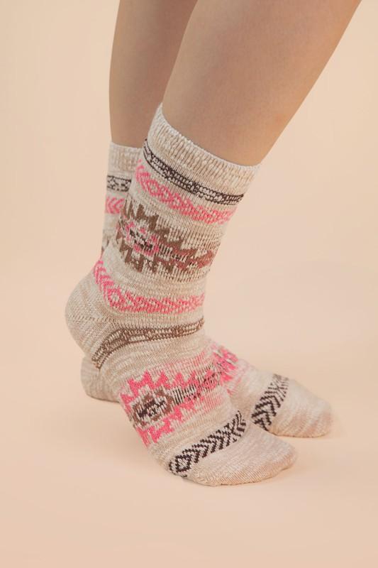 Aztec Graphic Cozy Crew Socks