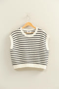 Striped Sleeveless Crew Neck Top