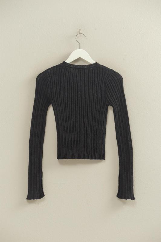 Versatile Ribbed Knit Sweater