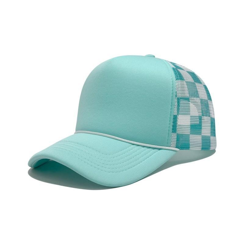 Trucker Hat Checker Foam Front Mesh Back Cap