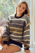 Crew Neck Sweater with Rainbow Gradient