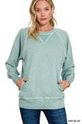 Pigment Dyed French Terry Pullover with Pockets