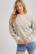 Vintage Ditsy Floral Print Crewneck Sweatshirt