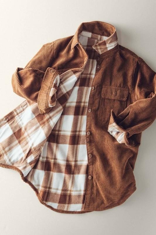 Reversible Corduroy Flannel Plaid Shacket – Western