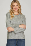 Long Sleeve Round Neck Sweater Top